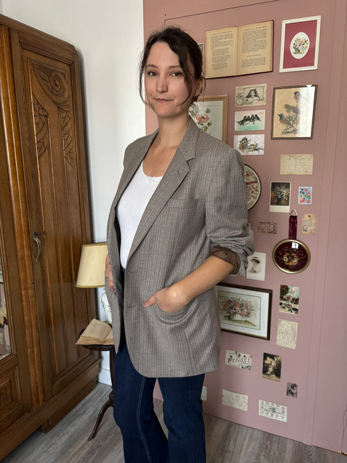 Blazer oversize en laine mélangée – Du 36 au 42 – Vintage années 80/90