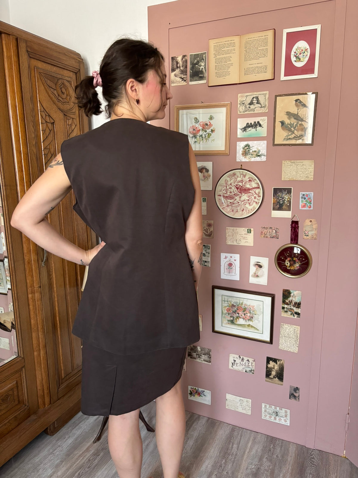 Ensemble jupe & gilet long Campesi – T.38/42 – Vintage années 90