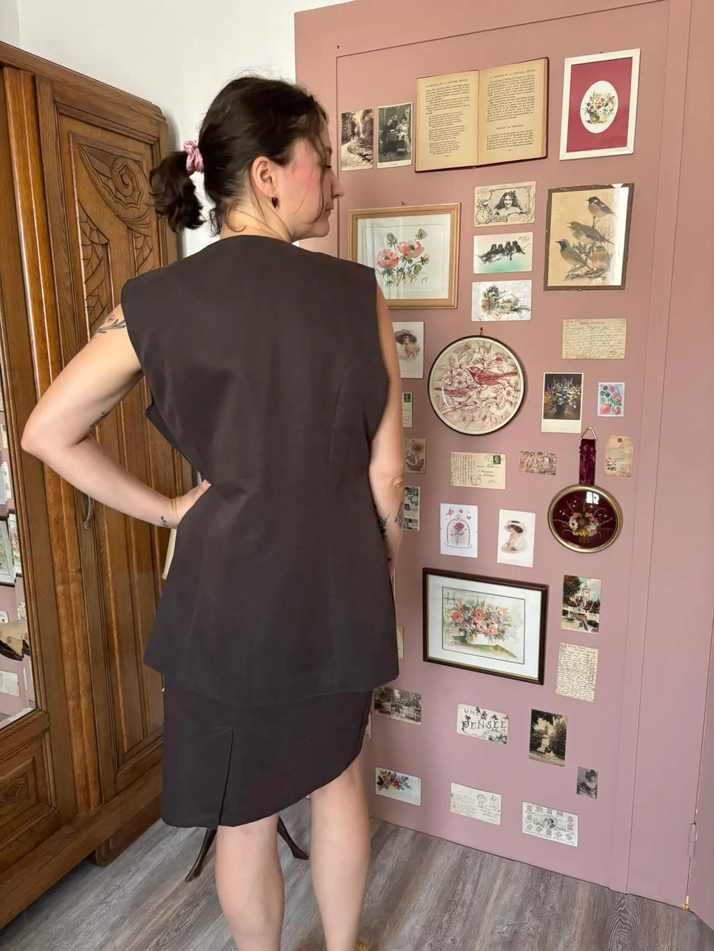 Ensemble jupe & gilet long Campesi – T.38/42 – Vintage années 90
