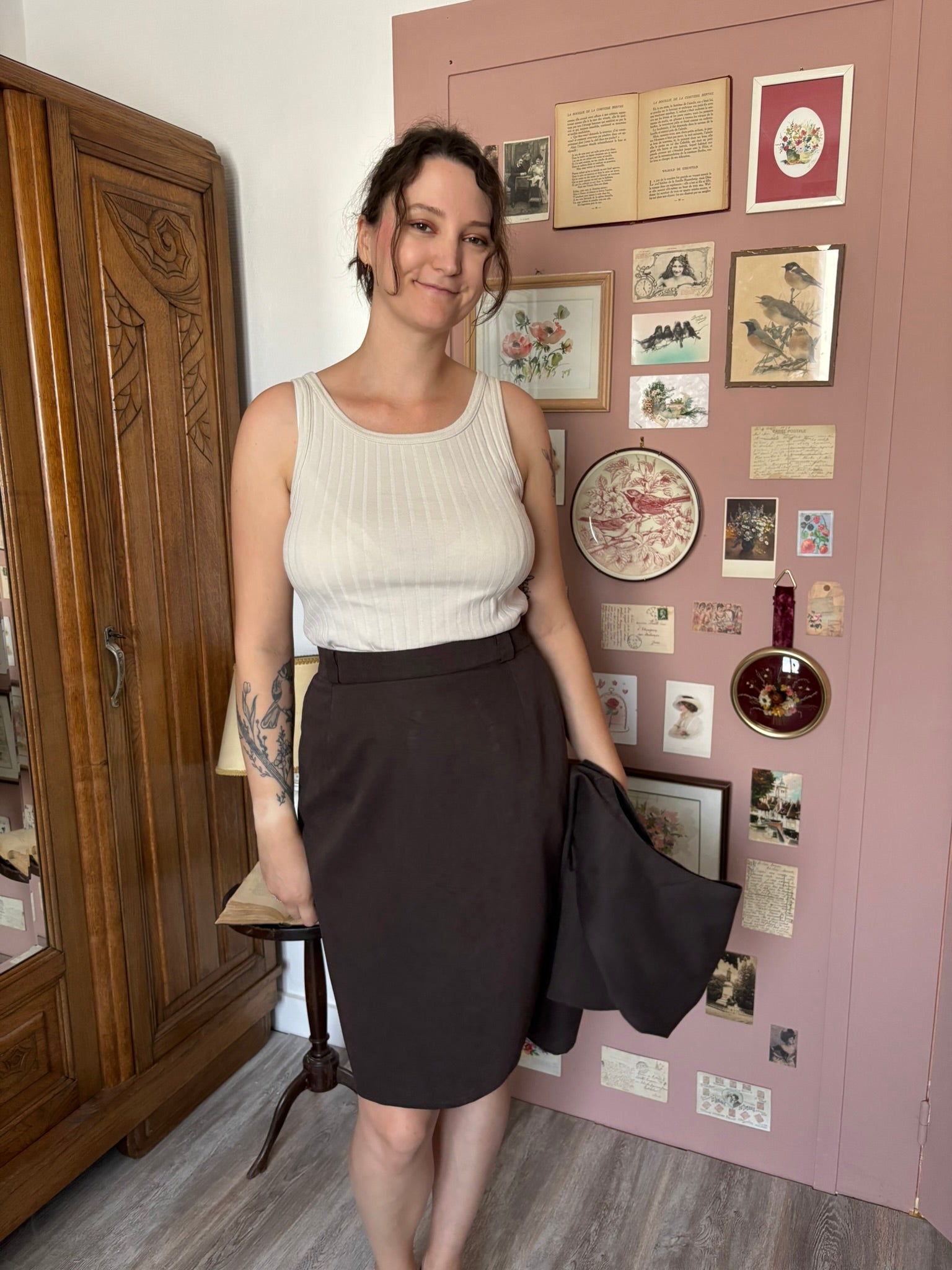 Ensemble jupe & gilet long Campesi – T.38/42 – Vintage années 90