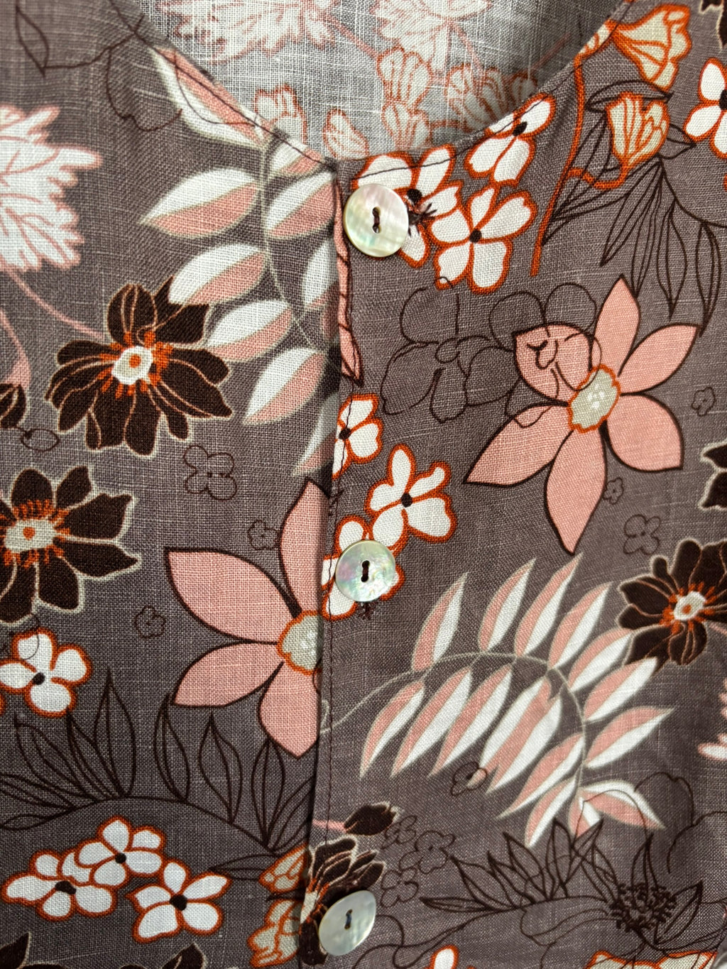 Chemisier fleuri cousu main – T.42/44 – Vintage années 80/90
