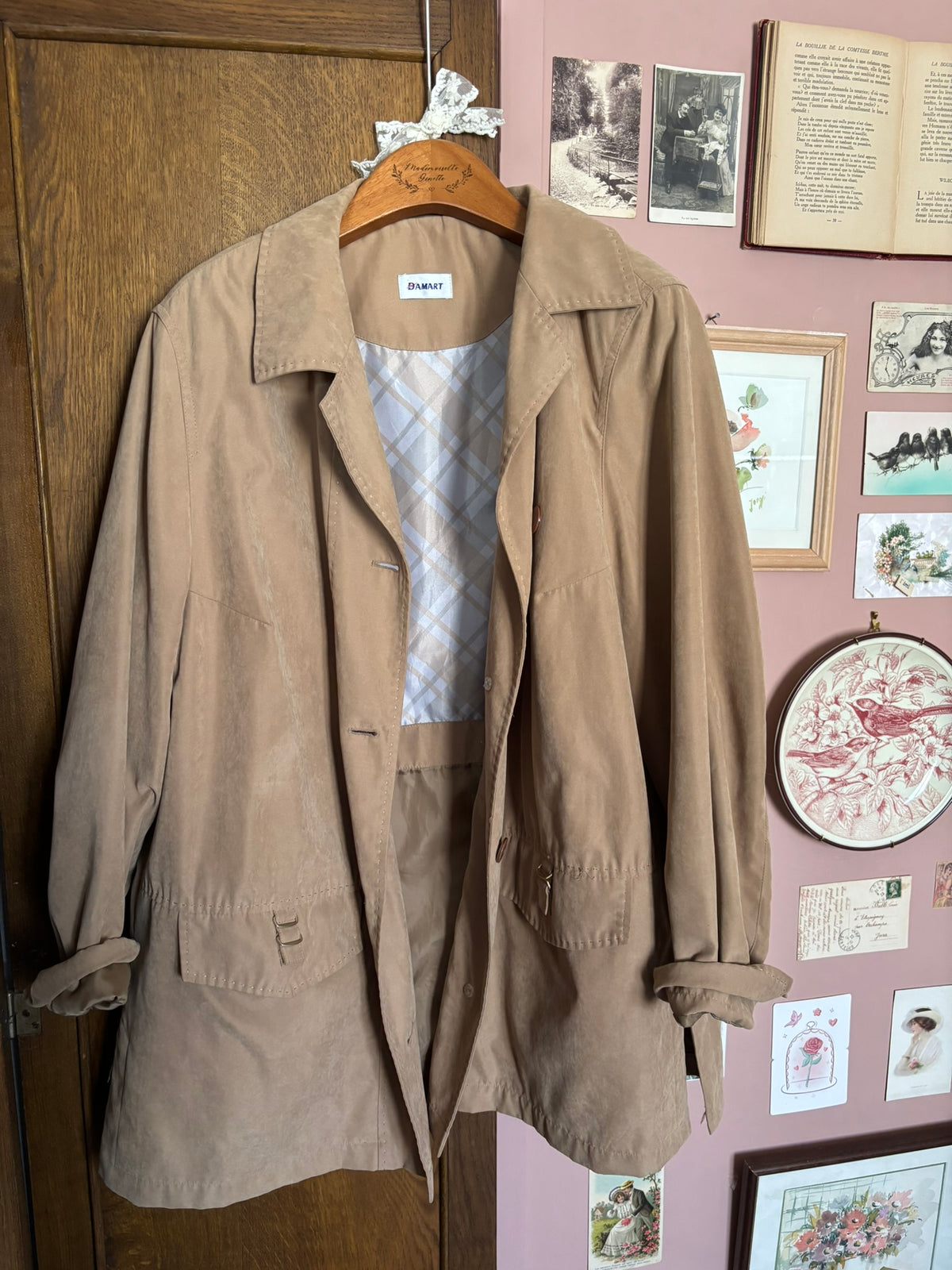 Veste longue beige Damart – T.44/46 – Vintage années 80/90