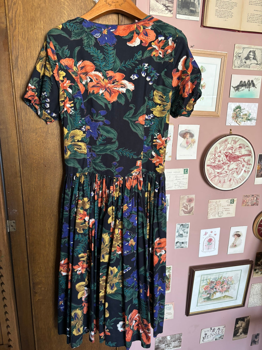 Robe midi patineuse fleurie René Derhy – T.38/40 – Vintage années 90