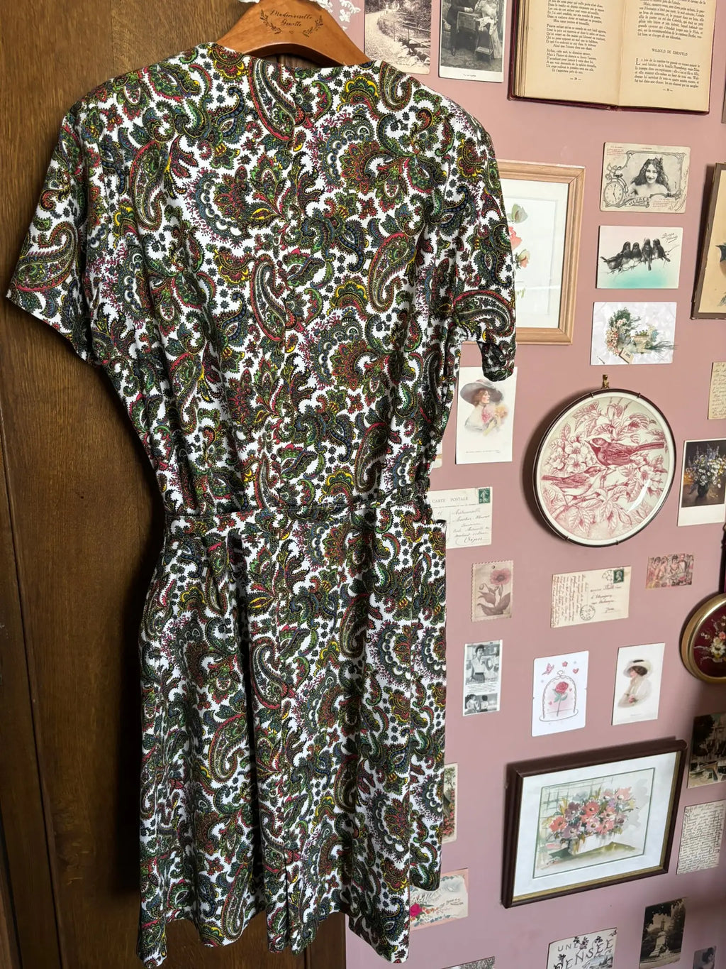 Robe chemise motif cachemire – T.46/48 – Vintage années 90