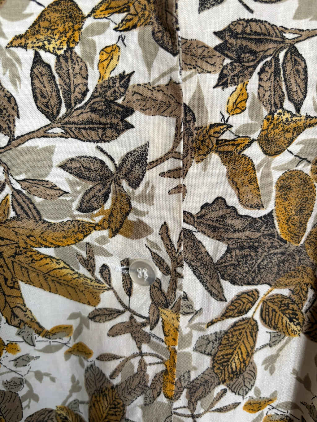 Robe chemise à imprimé feuillage – T.46/48 – Vintage années 80/90