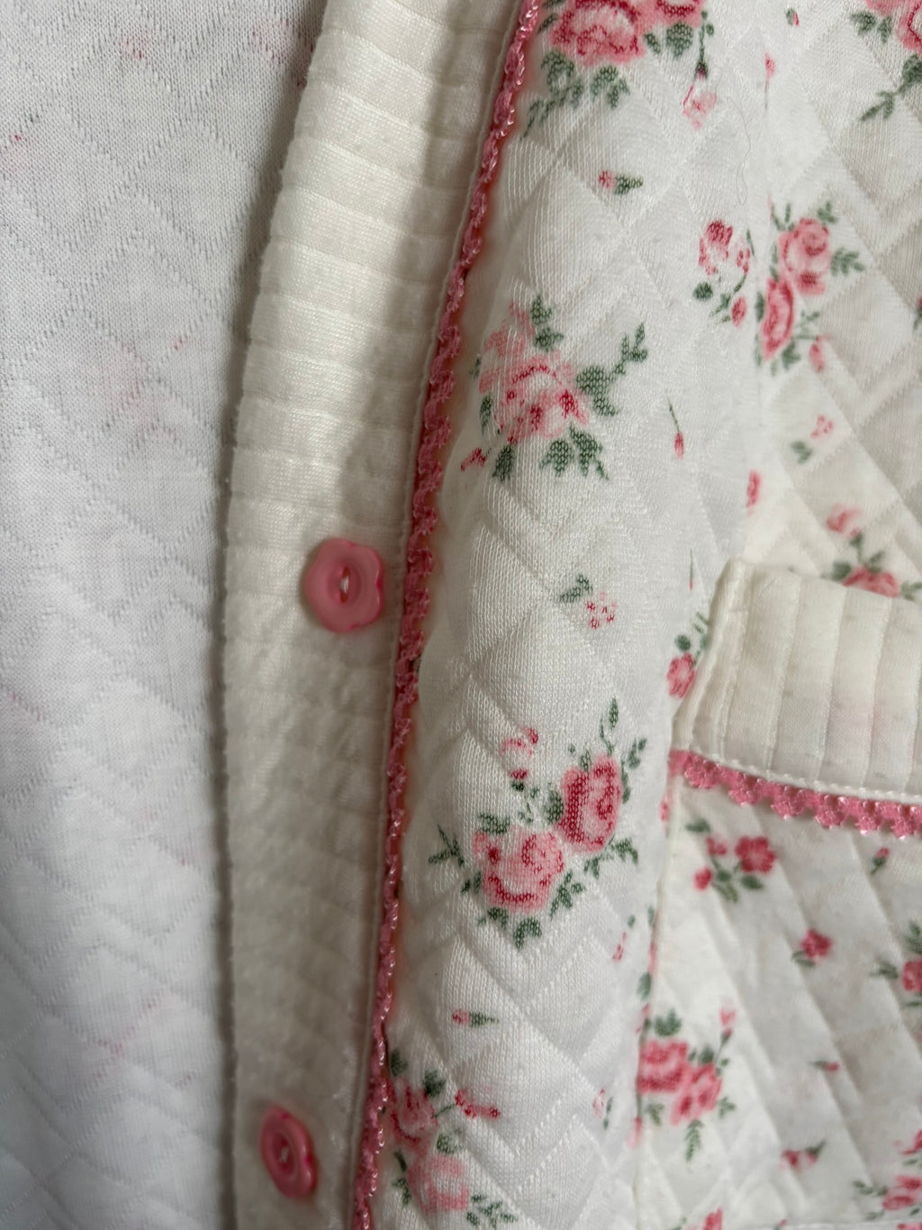 Robe de chambre matelassée fleurie – Du 38 au 42 – Vintage années 80