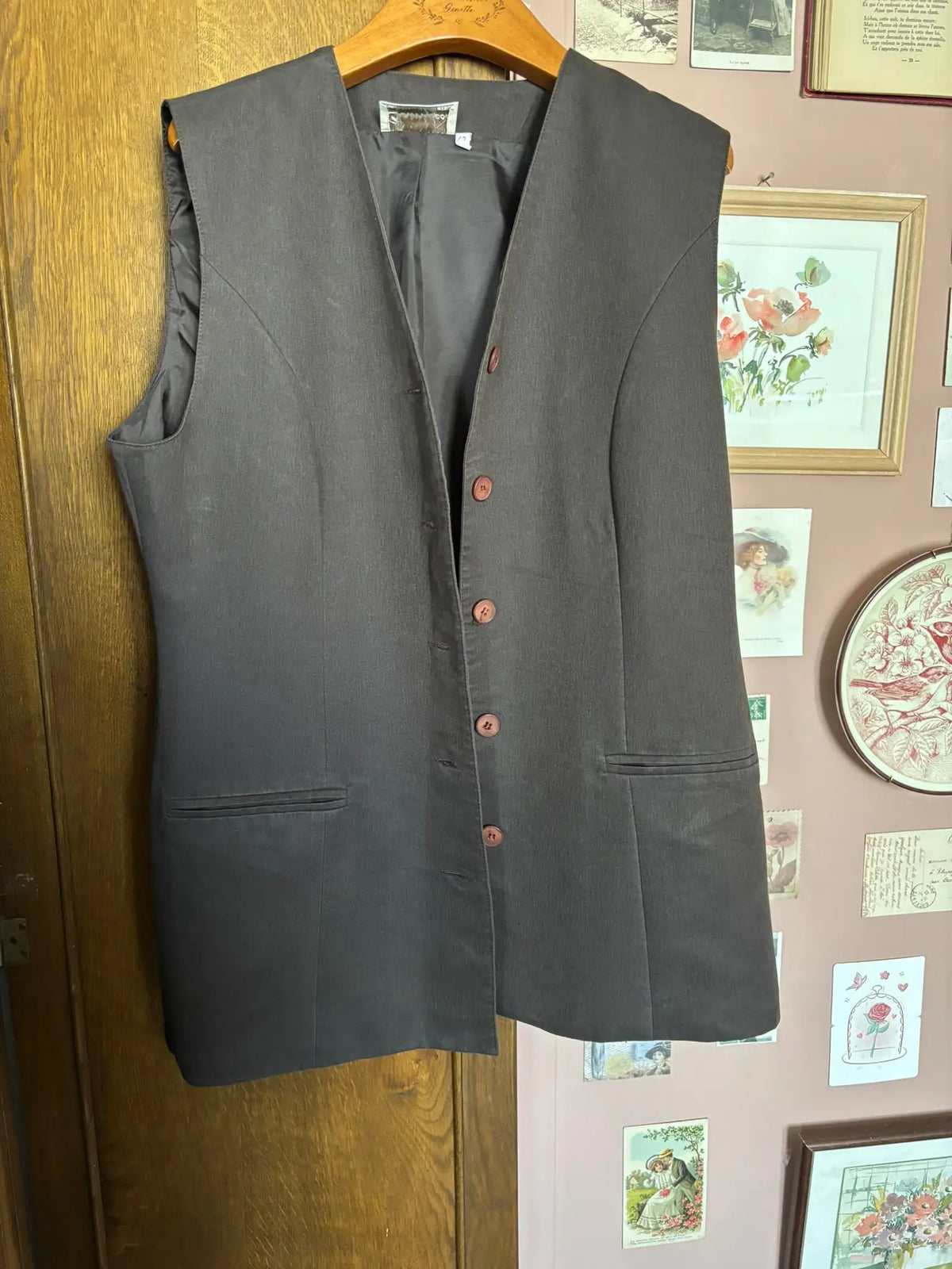 Ensemble jupe & gilet long Campesi – T.38/42 – Vintage années 90