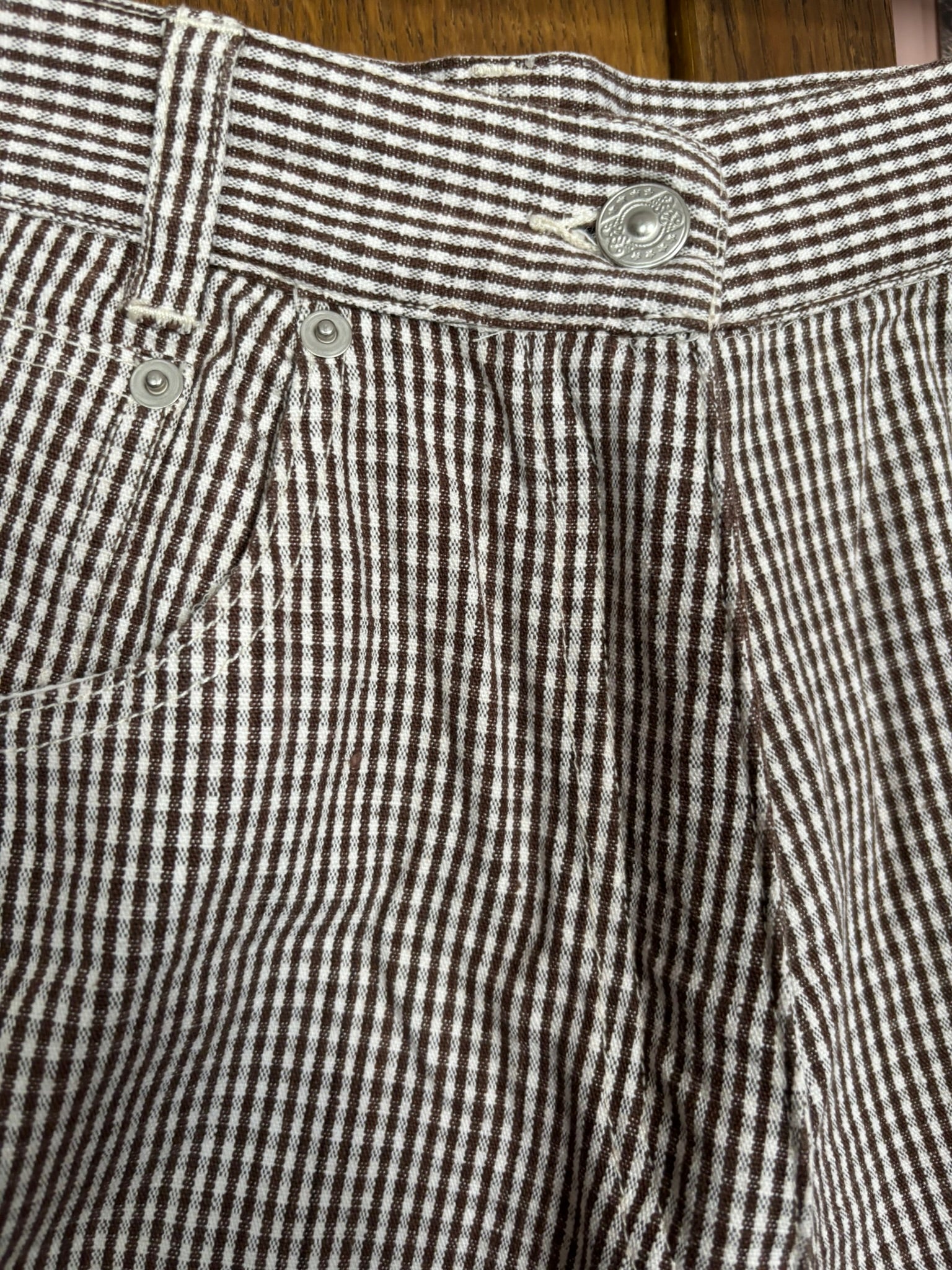 Short taille haute vichy marron – T36 – Vintage années 90