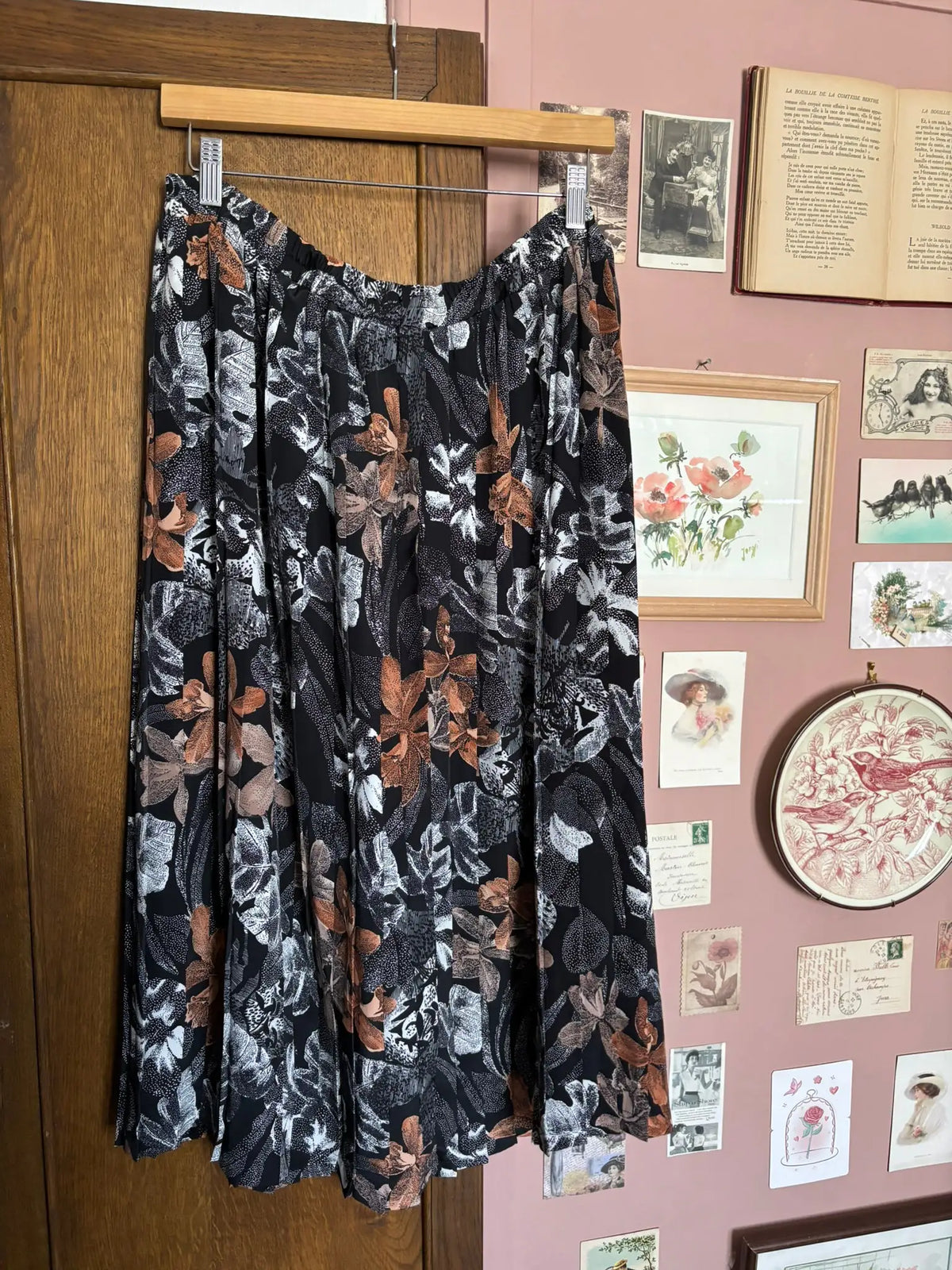 Jupe midi plissée fleurie Furtif – T.44/46 – Vintage années 90/2000