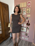 Brown plaid short pinafore dress – Size 34/36 – 90s/2000s
