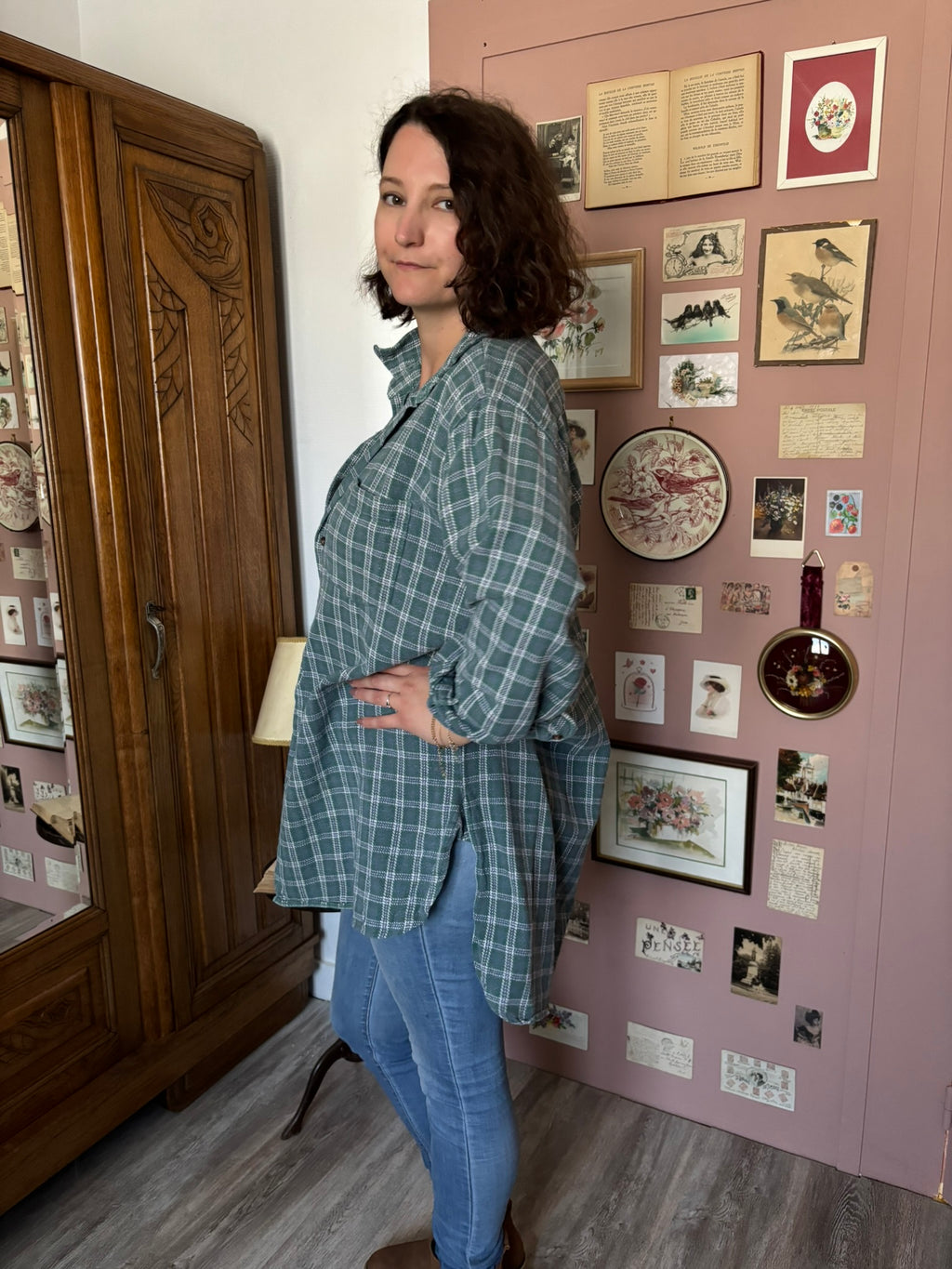 Oversized plaid flannel tunic shirt – Sizes 8 to 16 – 90s/2000s
