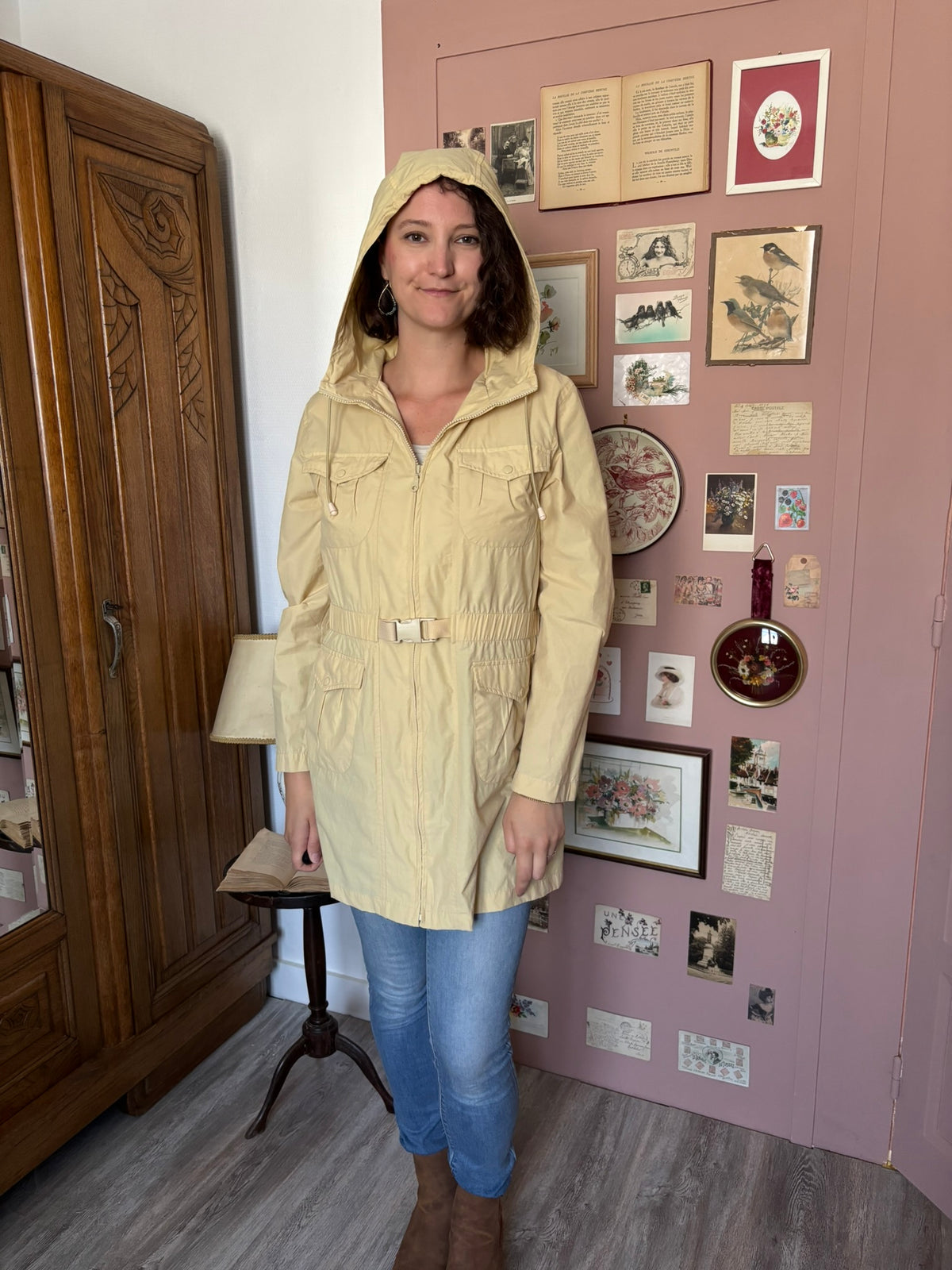 Parka légère vintage jaune pâle – T.38/40 -  Années 90/2000