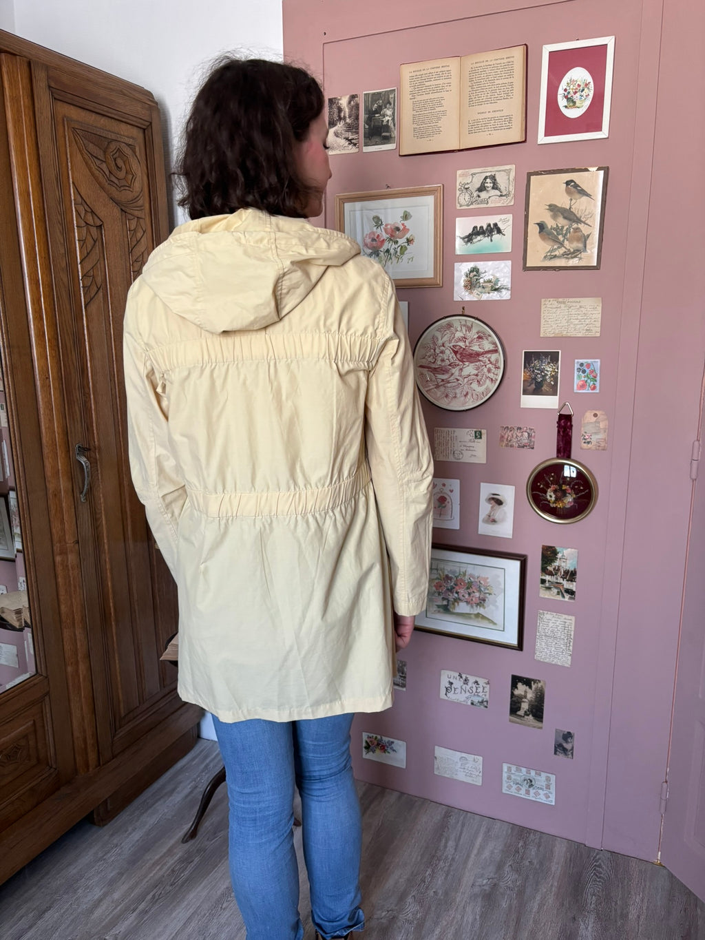 Parka légère vintage jaune pâle – T.38/40 -  Années 90/2000