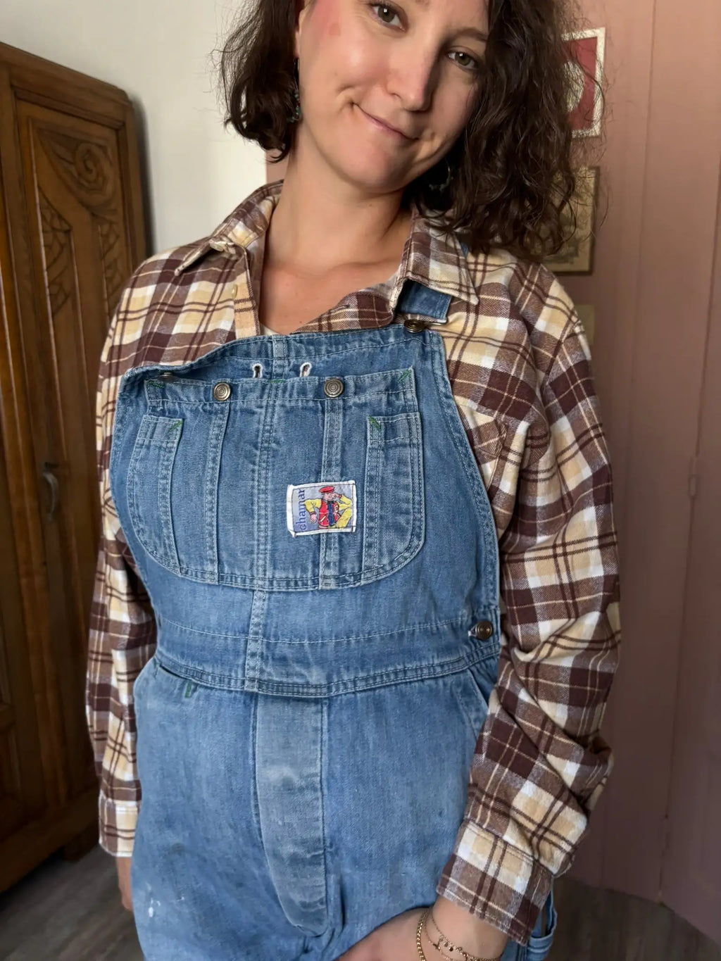 Vintage Chamar denim workwear dungarees – Size 38 to 42 – 1980s