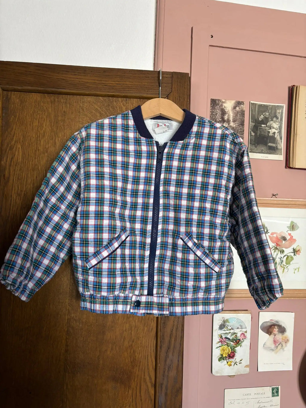Vintage plaid children's set, jacket & trousers – Dan Jeans size 3/4 years – 1988-1990