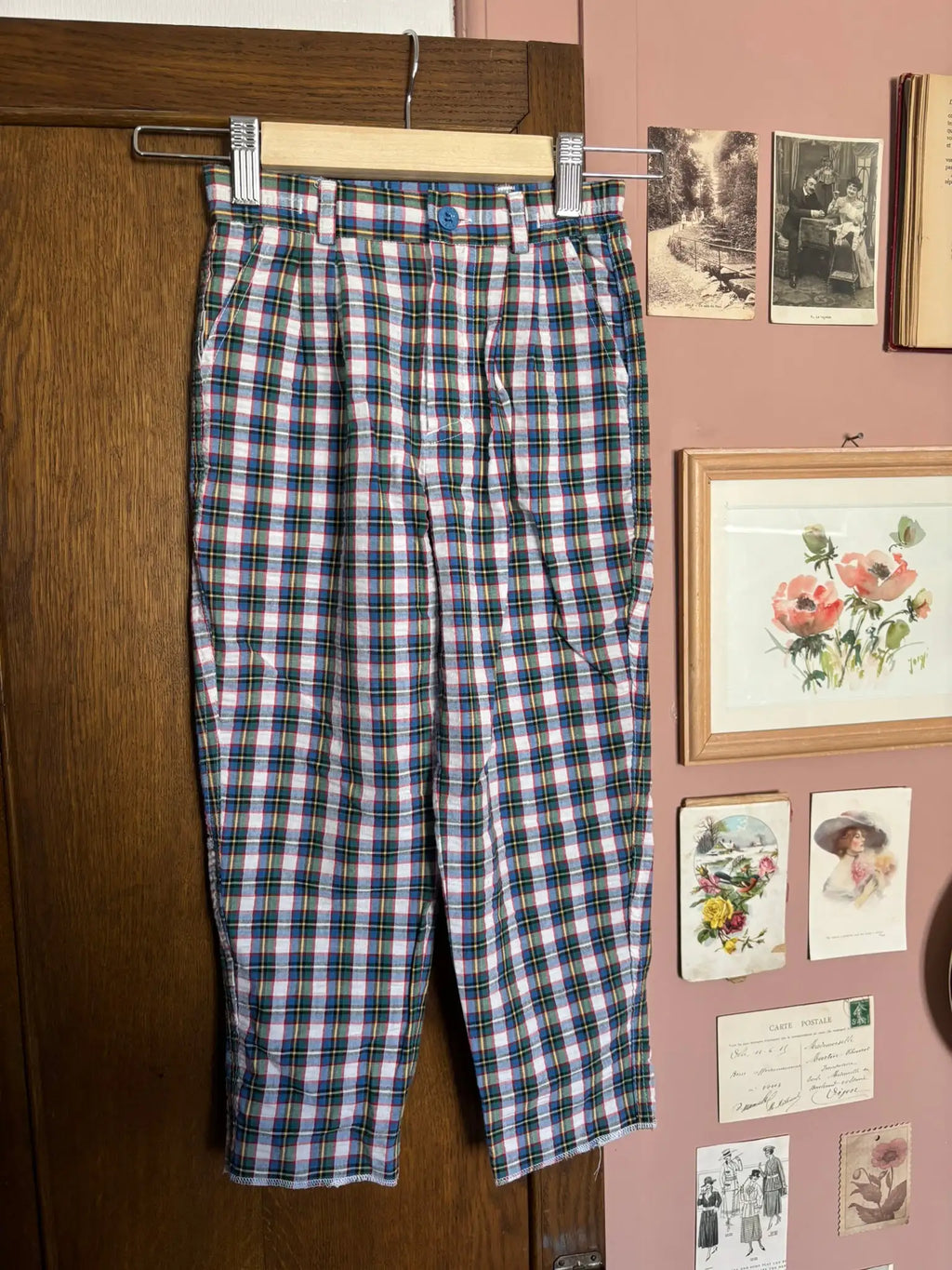 Vintage plaid children's set, jacket & trousers – Dan Jeans size 3/4 years – 1988-1990