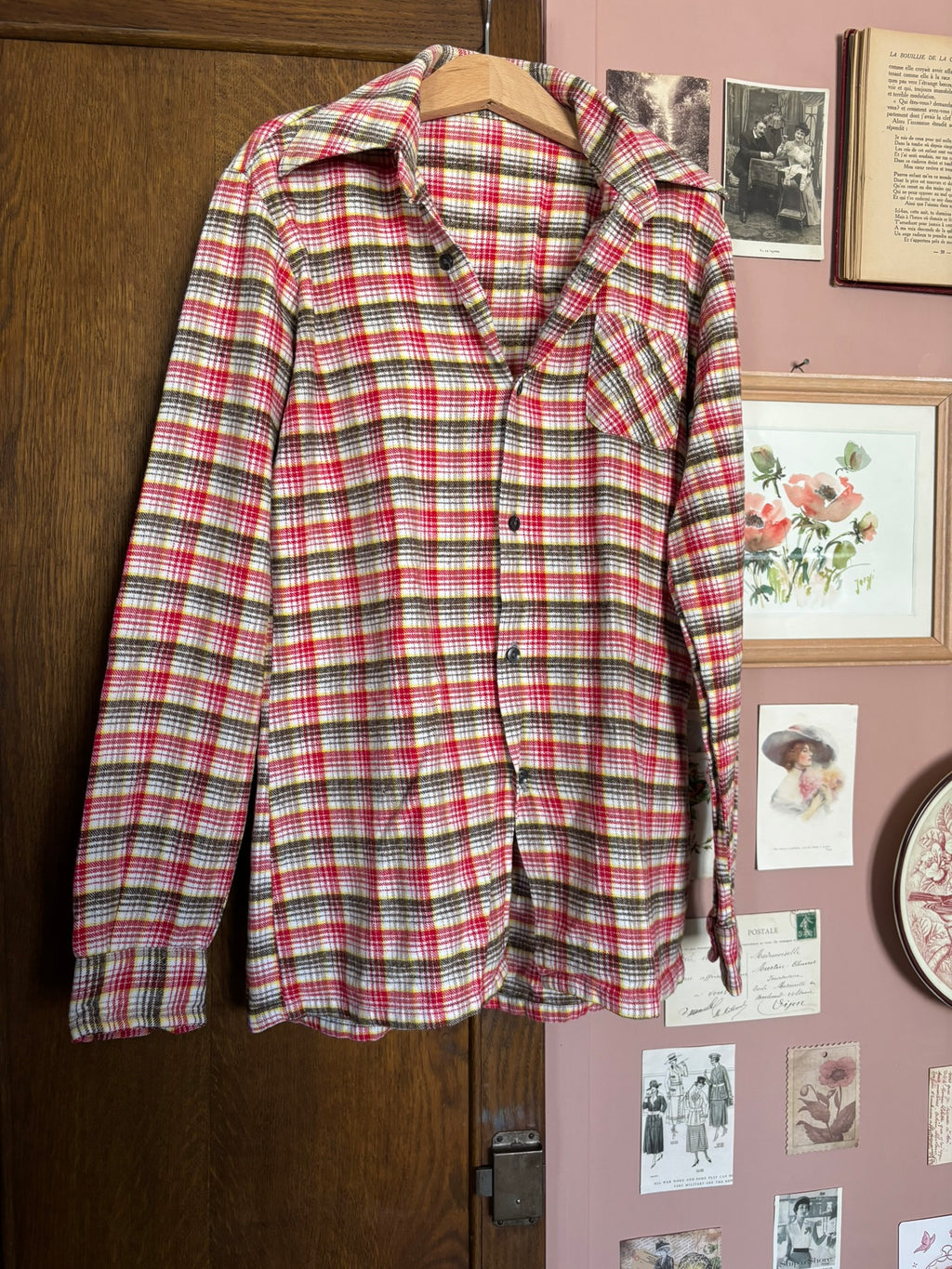 Children's plaid flannel shirt – Newki – Size 12/14 years – 70s/80s