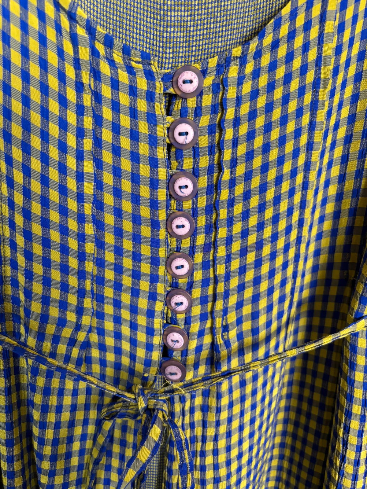 Pinafore-style plaid maxi dress – Size 38 – 90s/2000s
