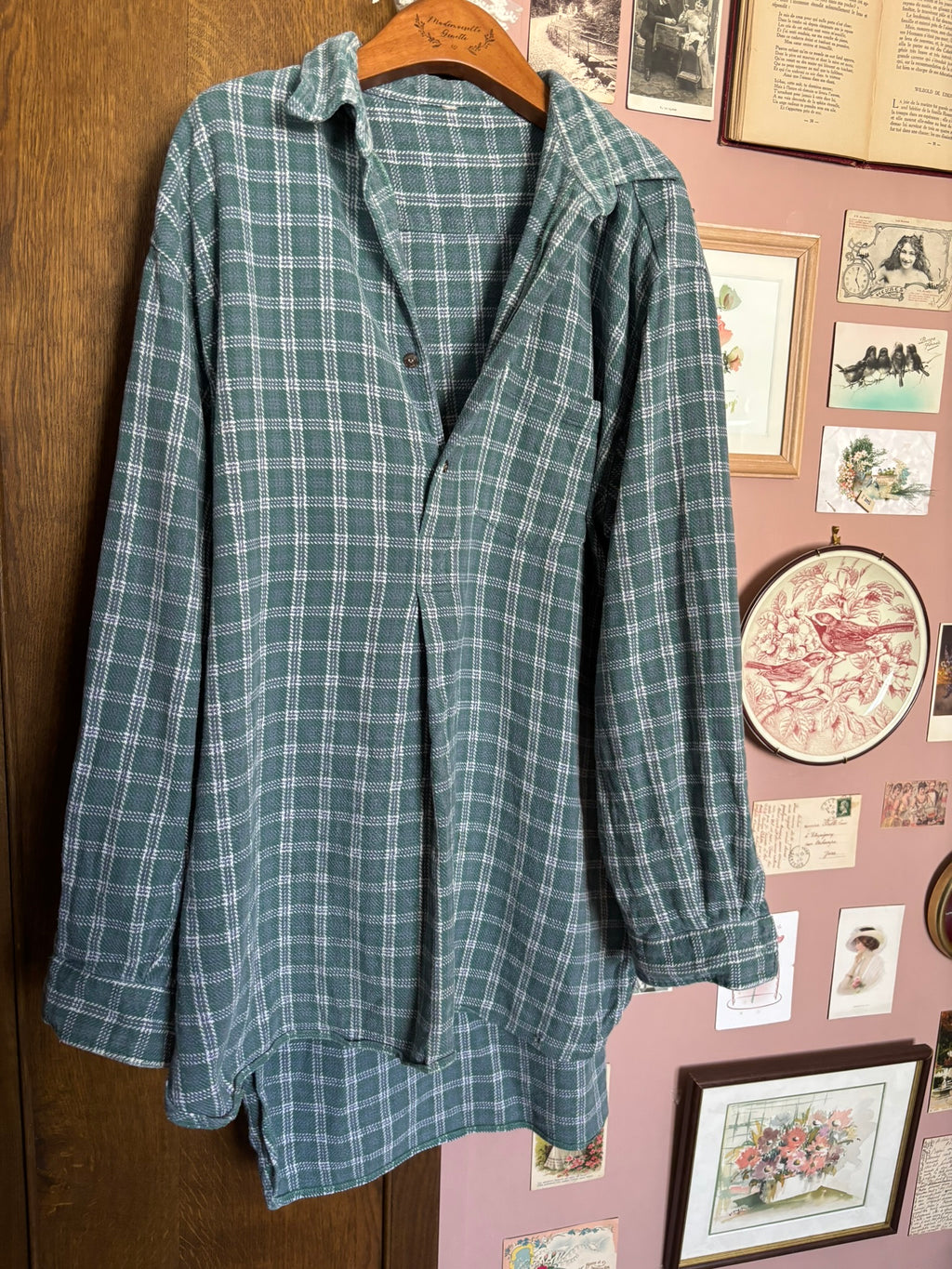 Oversized plaid flannel tunic shirt – Sizes 8 to 16 – 90s/2000s