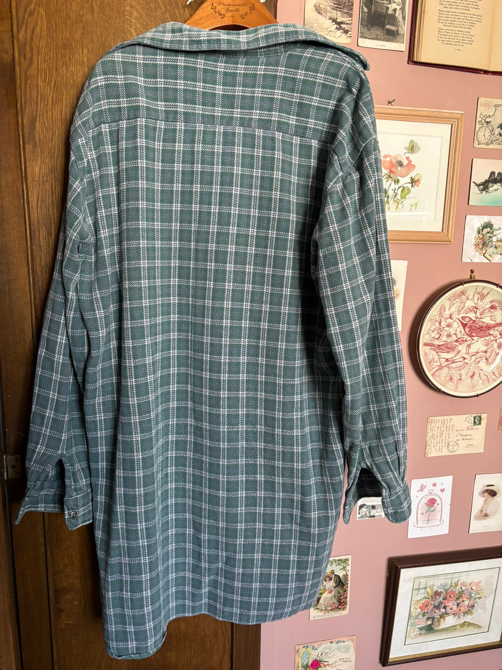 Oversized plaid flannel tunic shirt – Sizes 8 to 16 – 90s/2000s