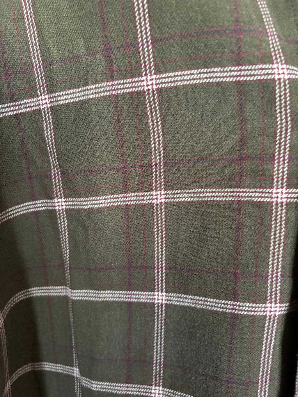 Chemise à carreaux kaki & bordeaux - homme – Du 38 au 44 – Vintage années 90