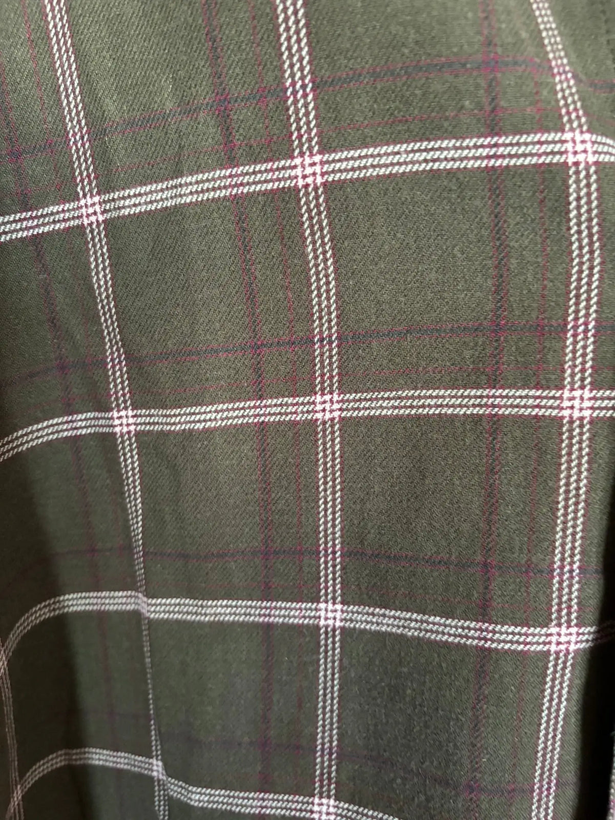 Chemise à carreaux kaki & bordeaux - homme – Du 38 au 44 – Vintage années 90