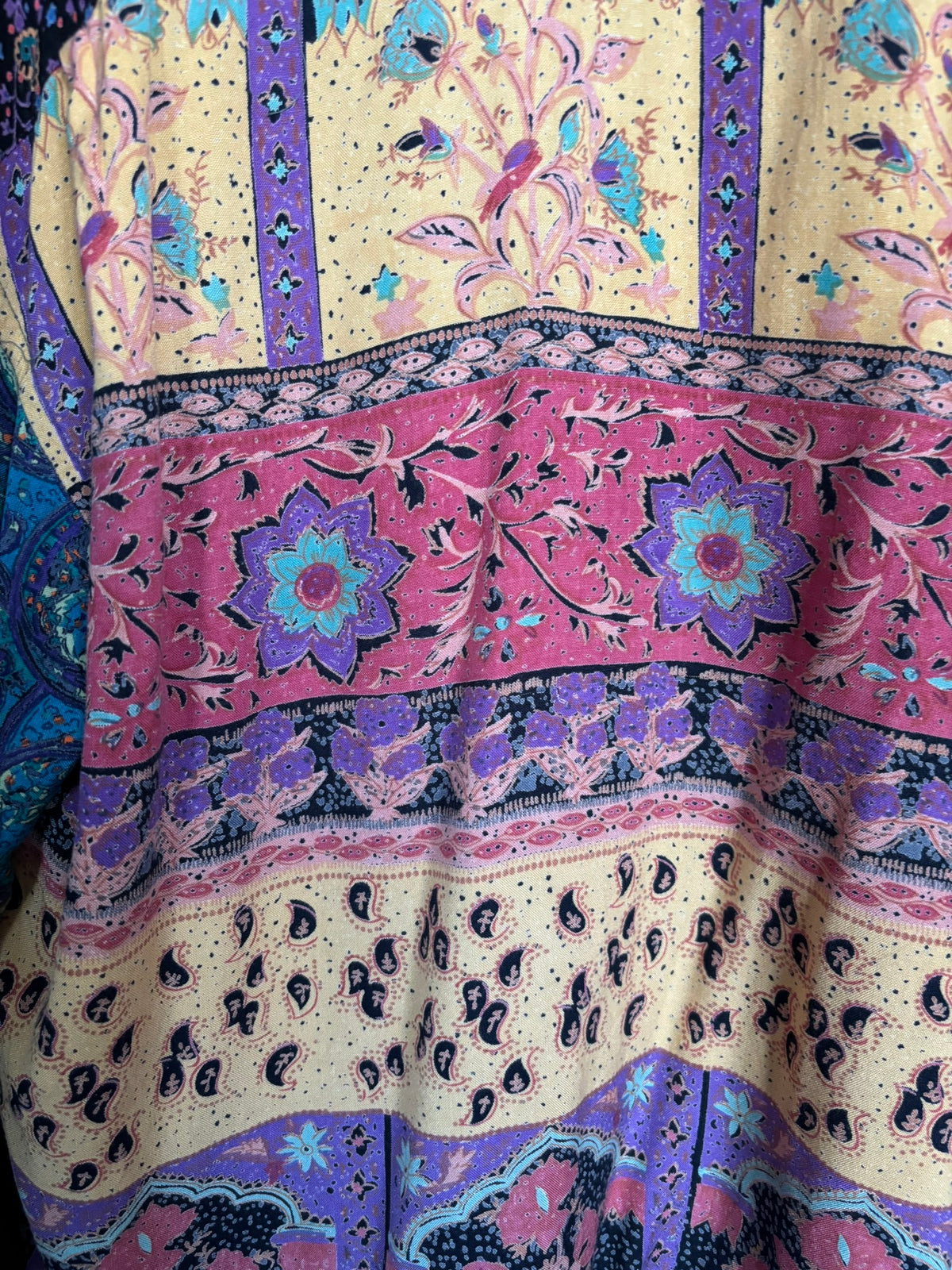Chemise patchwork multicolore à motifs cachemire – Du 38 au 44 – Années 90