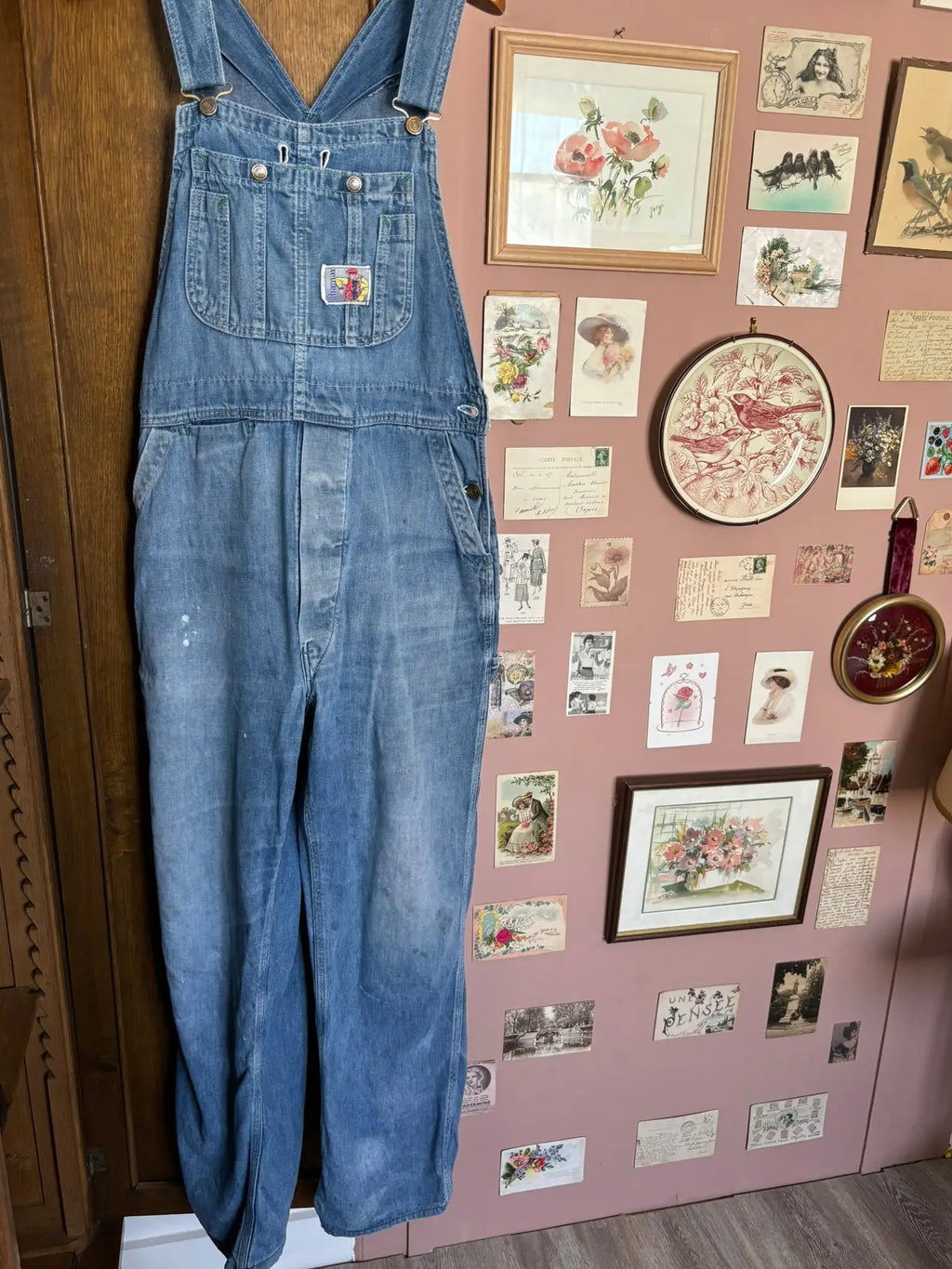Vintage Chamar denim workwear dungarees – Size 38 to 42 – 1980s
