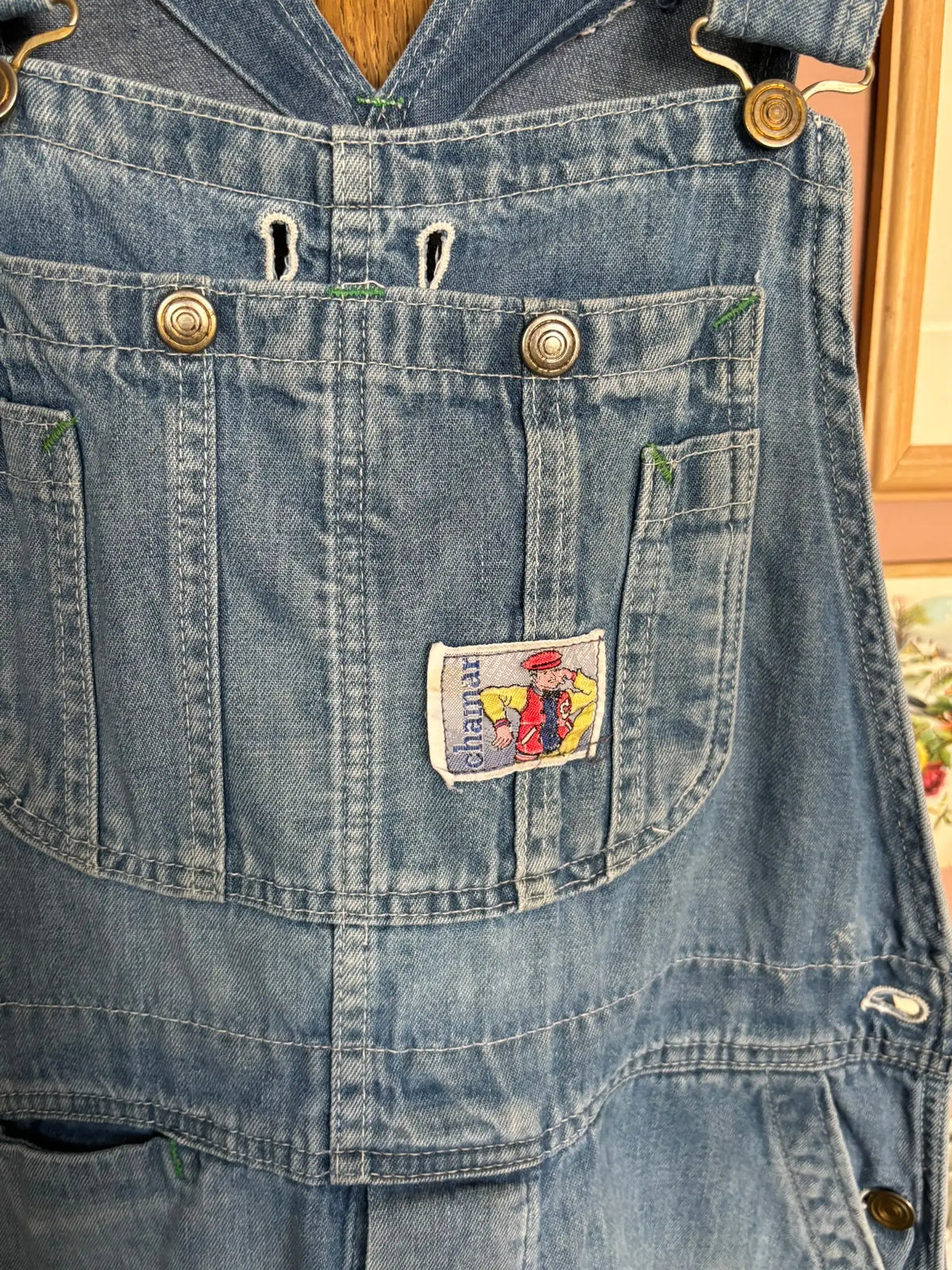 Vintage Chamar denim workwear dungarees – Size 38 to 42 – 1980s