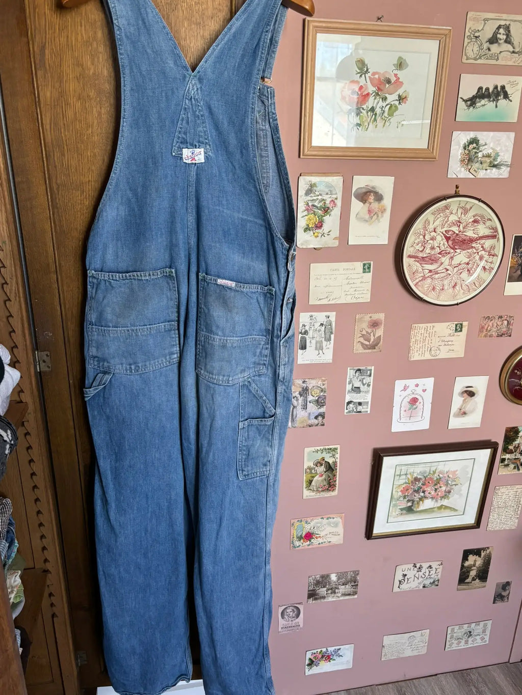 Vintage Chamar denim workwear dungarees – Size 38 to 42 – 1980s