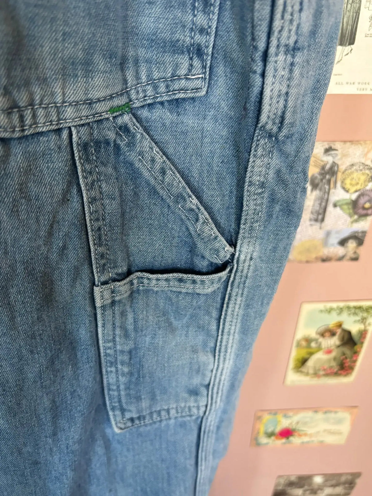 Vintage Chamar denim workwear dungarees – Size 38 to 42 – 1980s