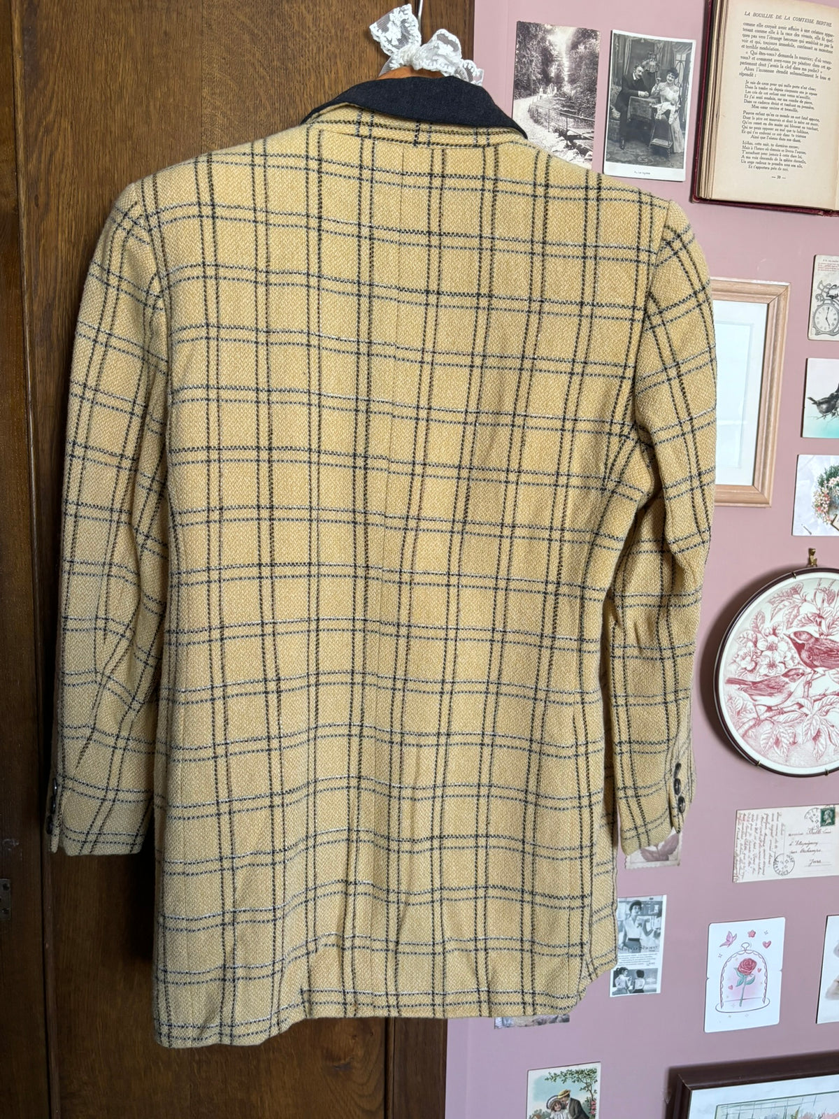 Blazer vintage à carreaux moutarde –T.38/40-  Années 80/90