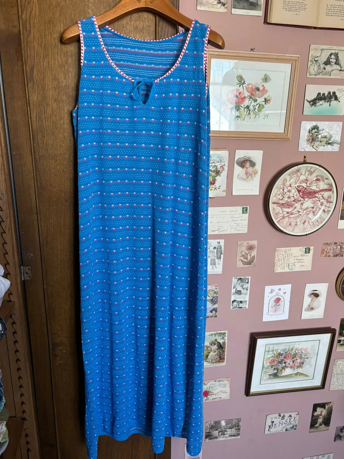 Hand-stitched vintage floral nightgown – Size 38/40 – 70s/80s
