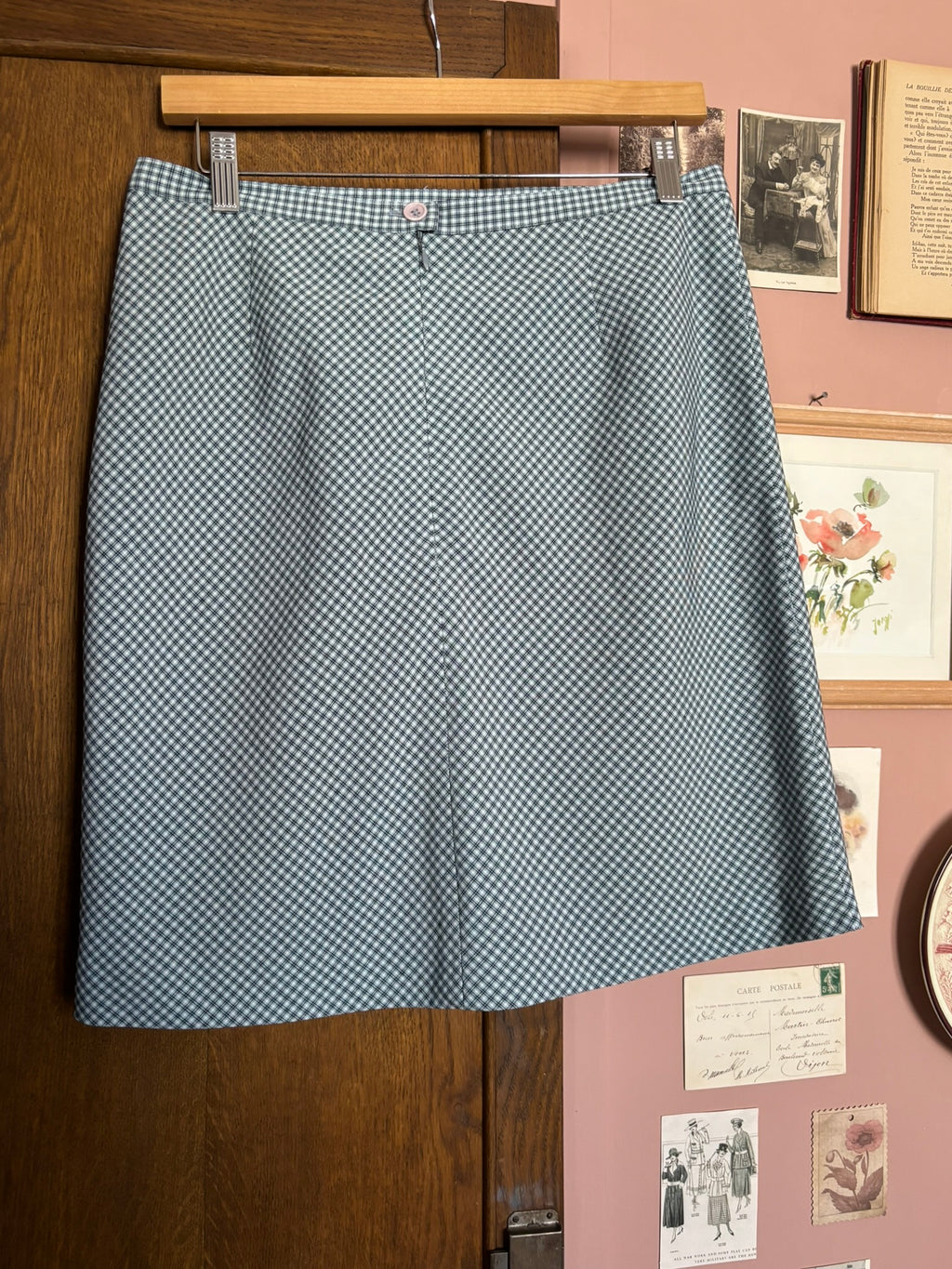 Micro-check A-line mini skirt – Size 10 (US) / 12 (UK) – 90s