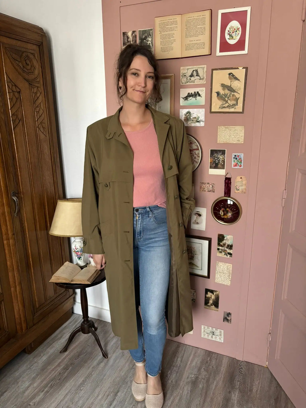 Veste longue vintage kaki Claude Havrey – Du 38 au 42 - Années 80/90