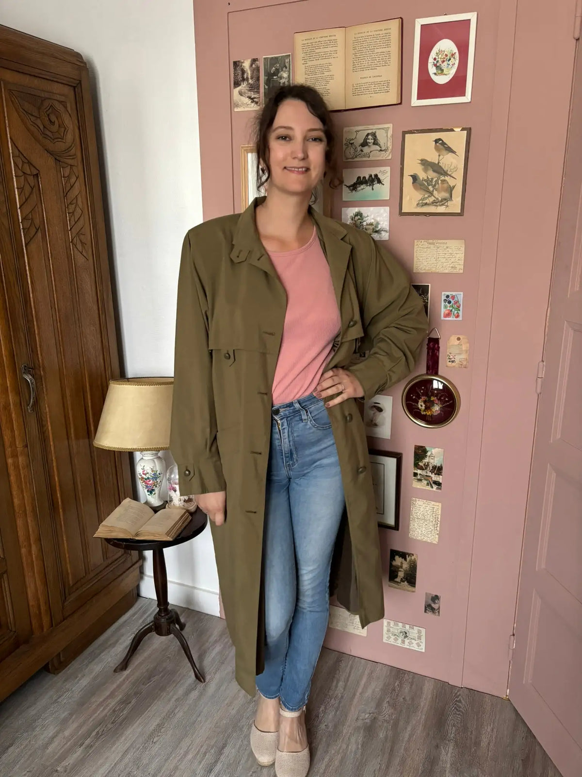 Veste longue vintage kaki Claude Havrey – Du 38 au 42 - Années 80/90