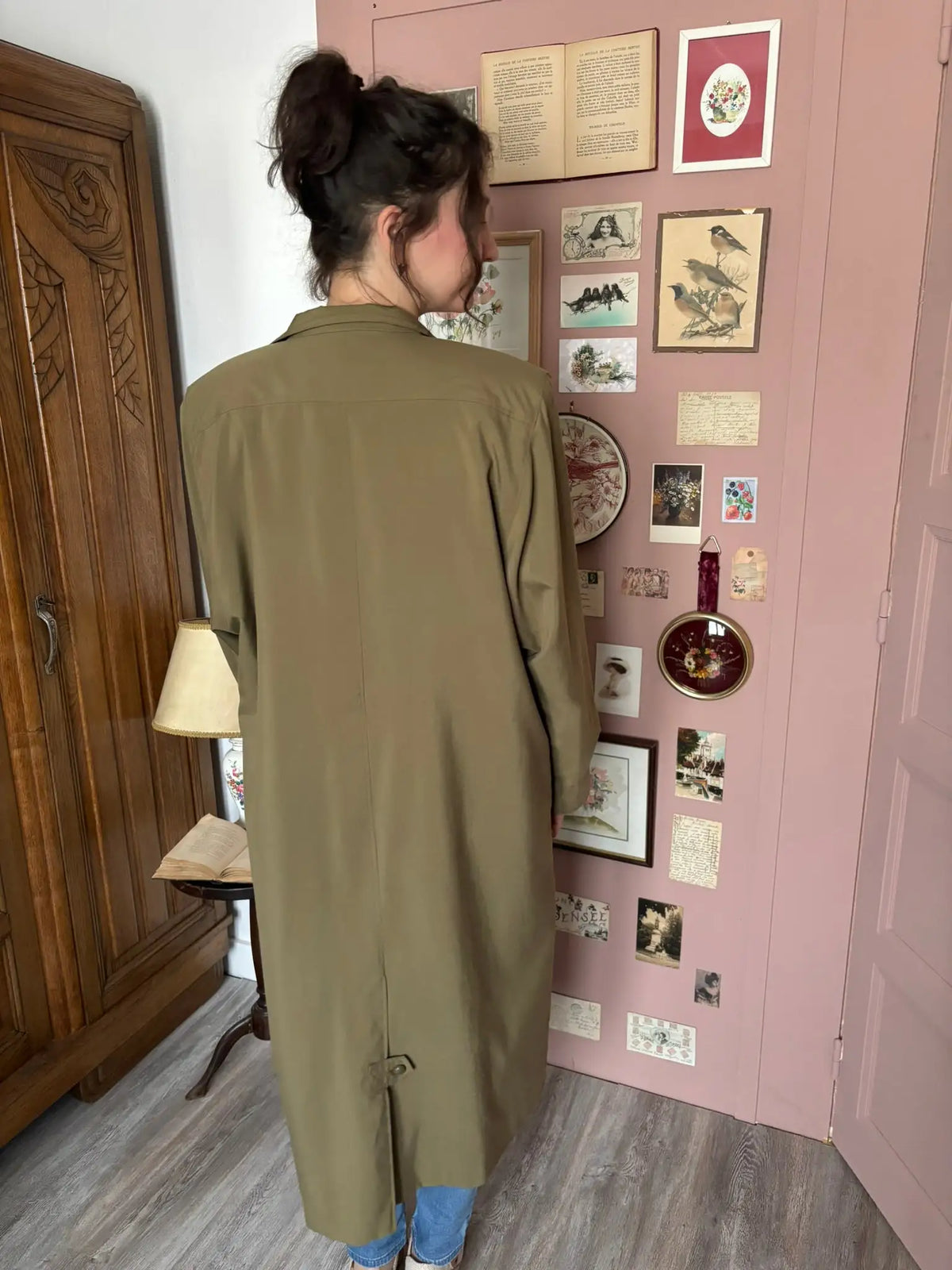 Veste longue vintage kaki Claude Havrey – Du 38 au 42 - Années 80/90