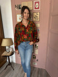 Vintage patchwork cashmere & baroque shirt – Size 38 to 42 – 90s