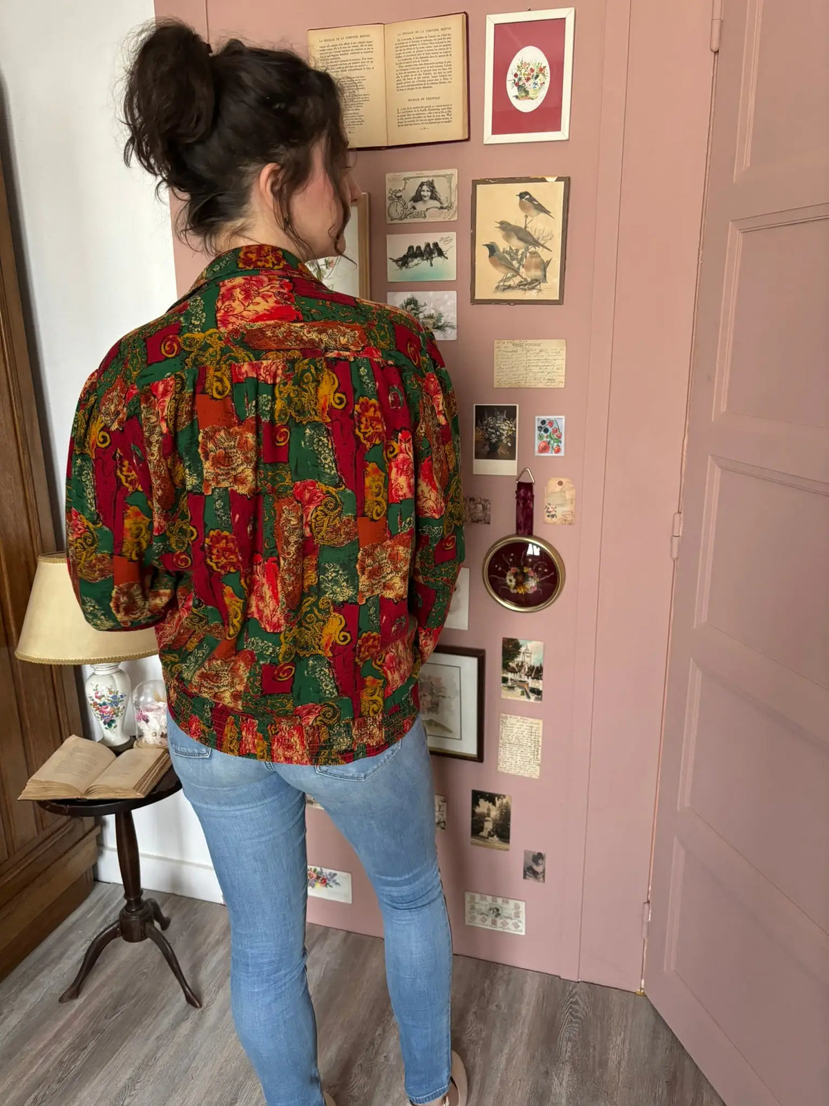 Chemise vintage patchwork cachemire & baroque –Du 38 au 42 - Années 90
