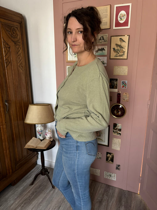 Vintage sage green thin cardigan – Nothing Else – Size 10/12 (UK) / 10/12 (US) – 90s/2000s
