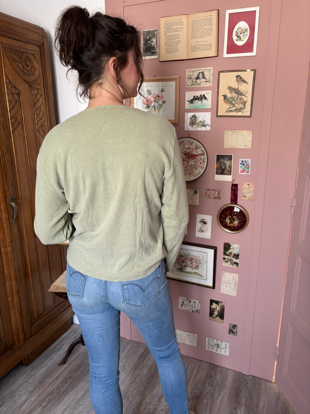 Vintage sage green thin cardigan – Nothing Else – Size 10/12 (UK) / 10/12 (US) – 90s/2000s