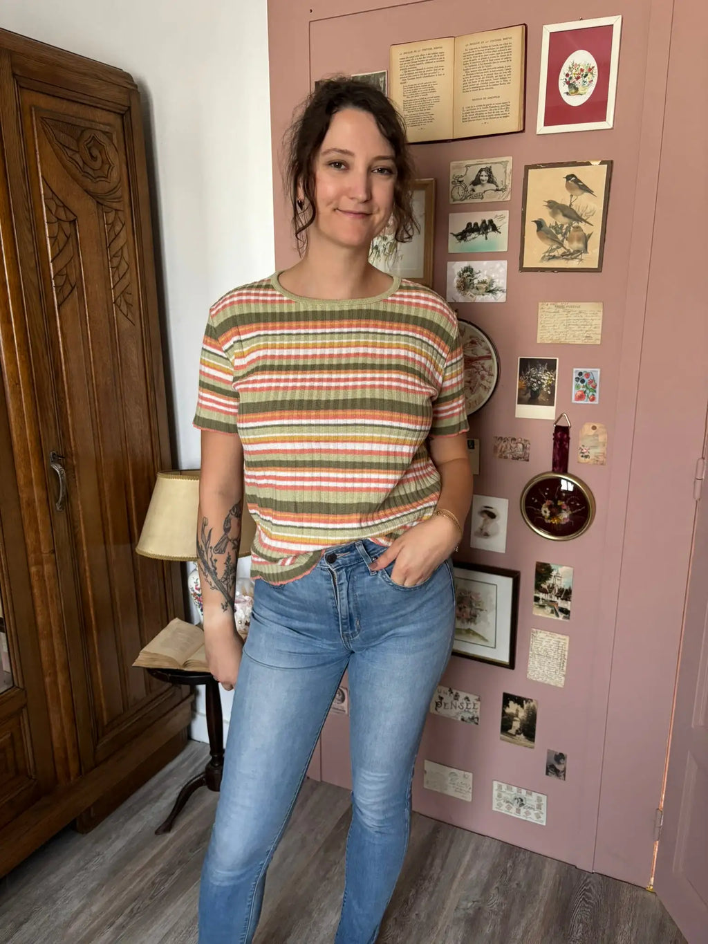Damart striped knit T-shirt – Vintage - Size 40/42 (US 10/12) – 2000s