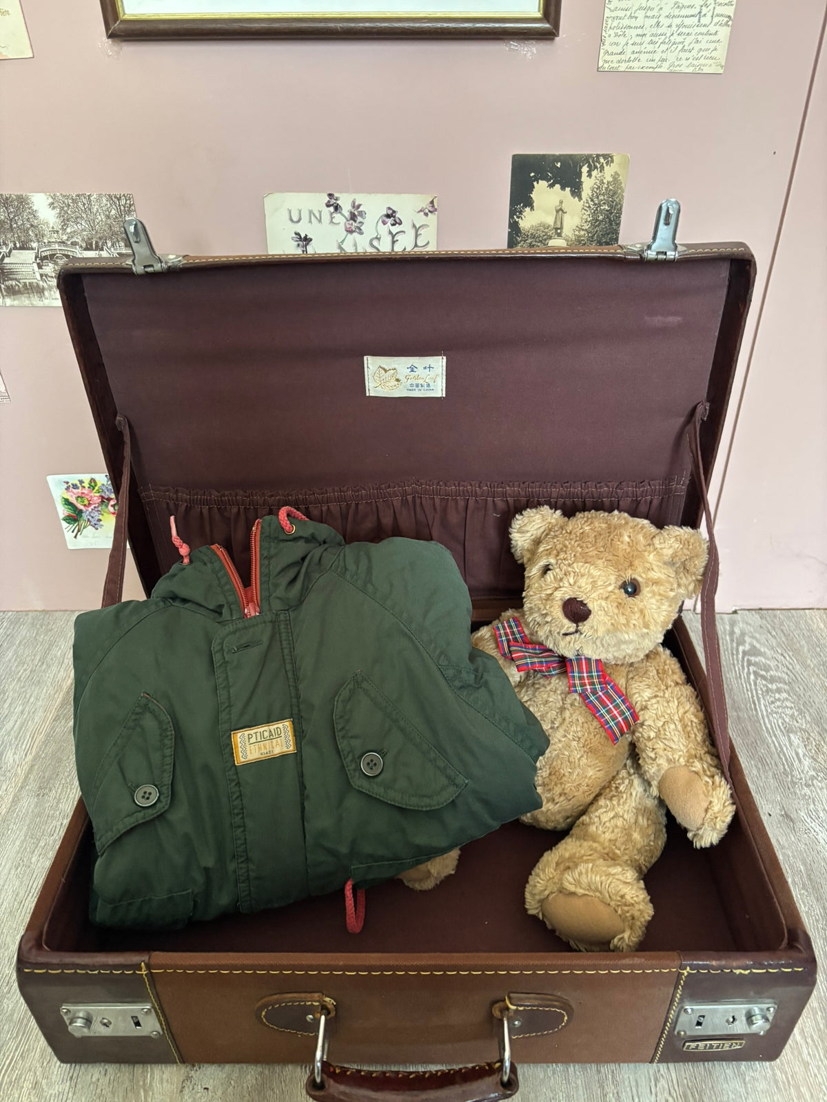 Parka enfant vintage verte et rouge – Kiabi – 2/3 ans
