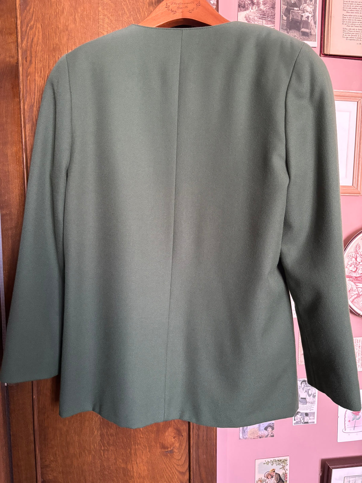 Ensemble tailleur kaki – T. 38/40 – Vintage années 90
