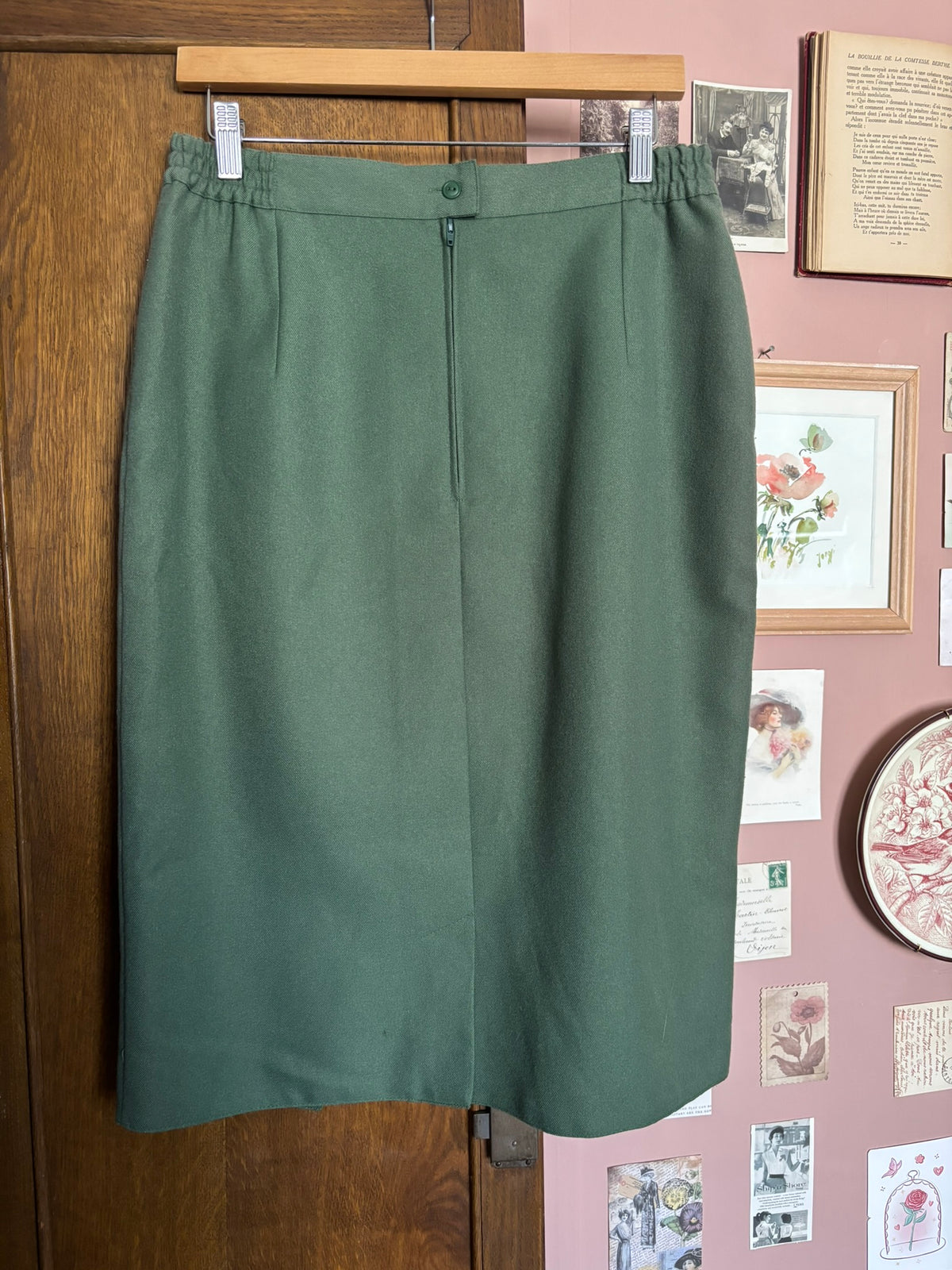 Ensemble tailleur kaki – T. 38/40 – Vintage années 90