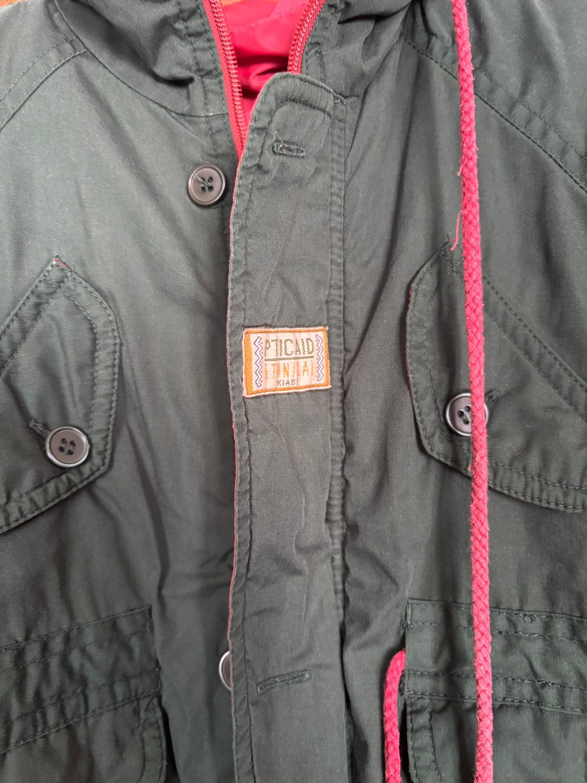 Parka enfant vintage verte et rouge – Kiabi – 2/3 ans