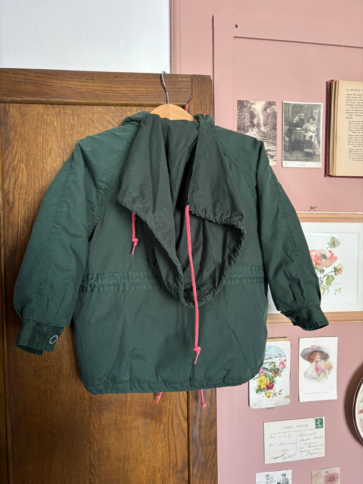 Parka enfant vintage verte et rouge – Kiabi – 2/3 ans