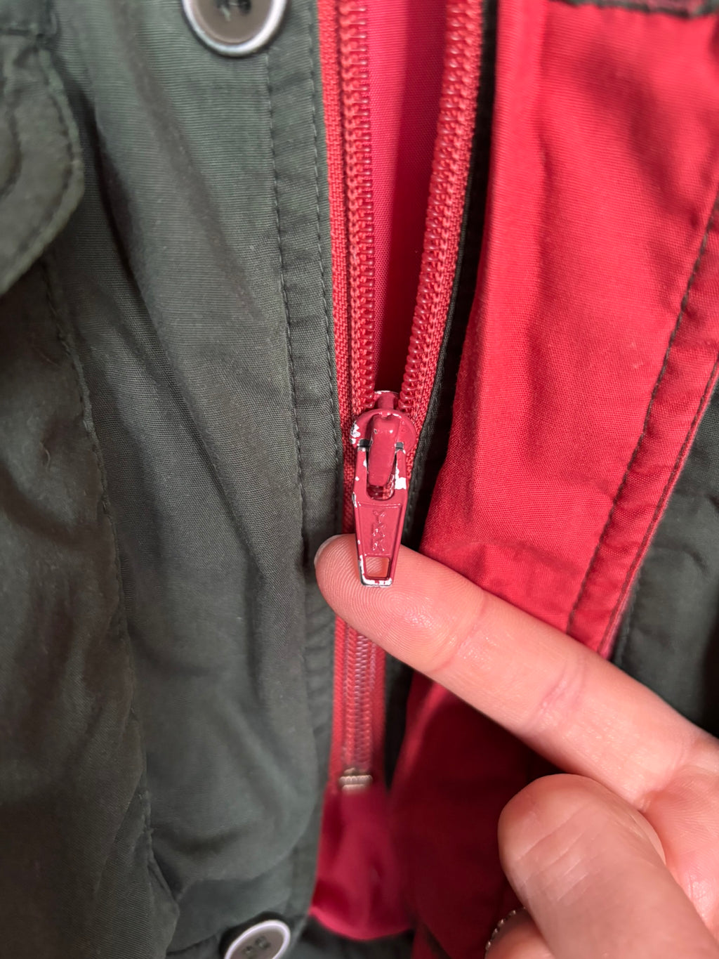 Parka enfant vintage verte et rouge – Kiabi – 2/3 ans