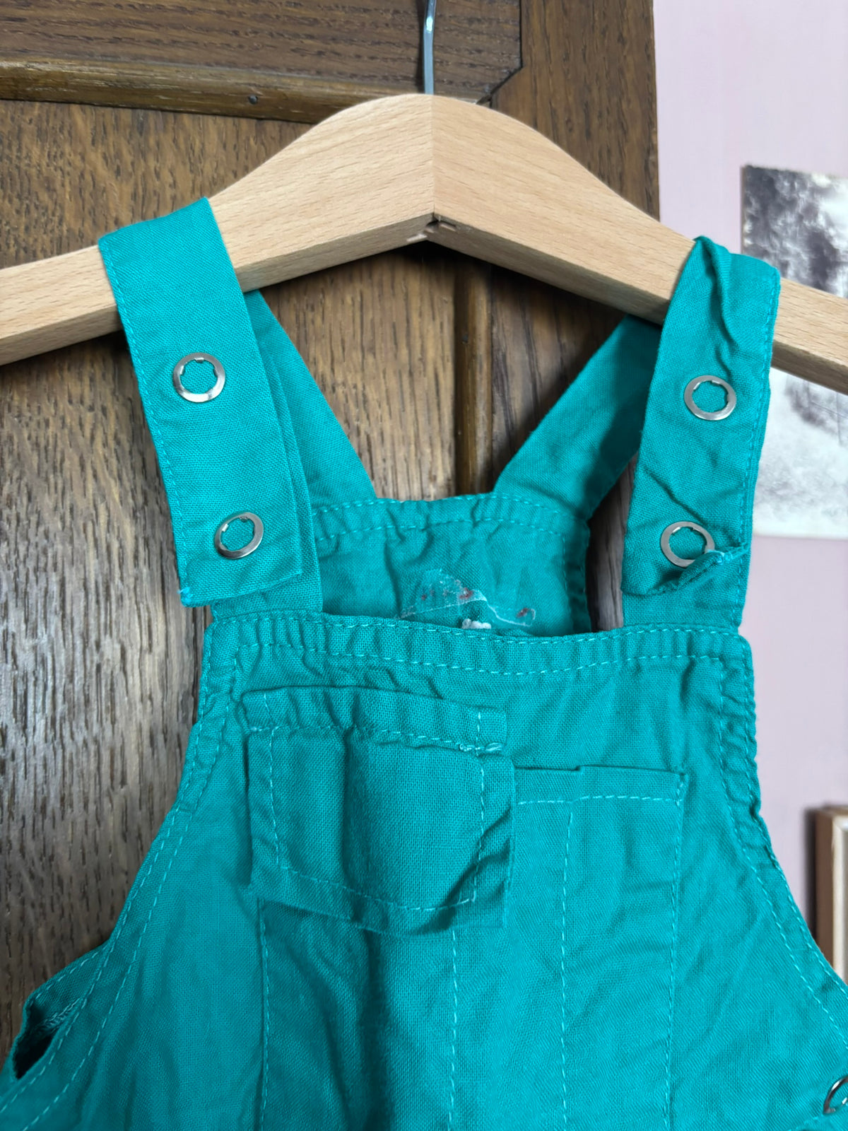 Vintage green children's overalls – 12 months – 1980s