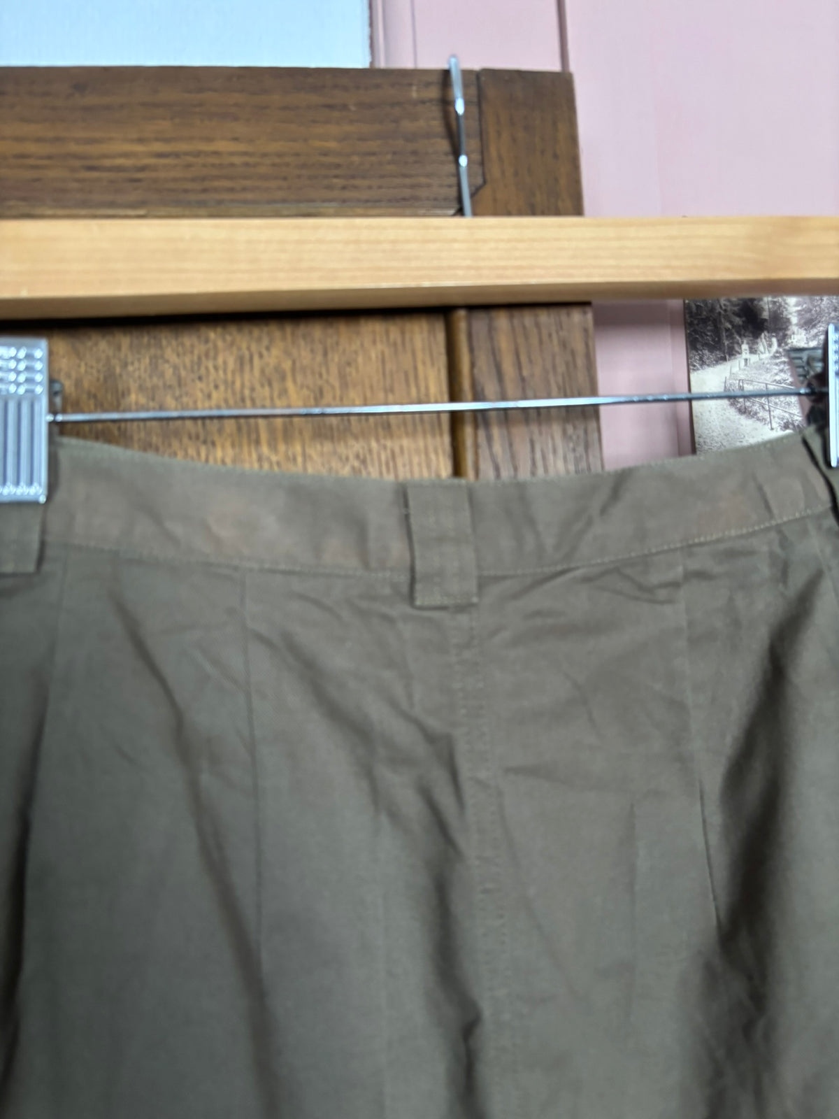 Jupe trapèze kaki boutonnée – T.36/38 – Vintage années 90/2000